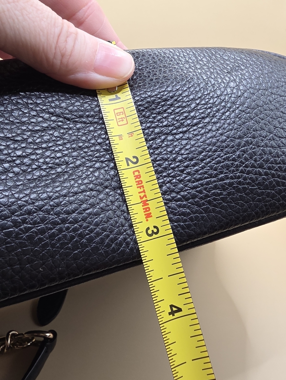 Coach F76668 Black Leather Paxton Duffle Crossbody Bag Black Gold Tone Chain - Picture 13 of 13